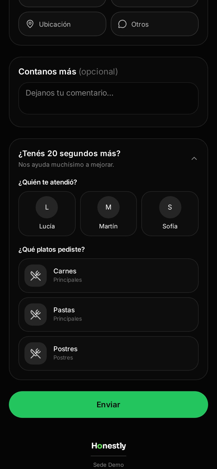 Sección opcional de 20 segundos más