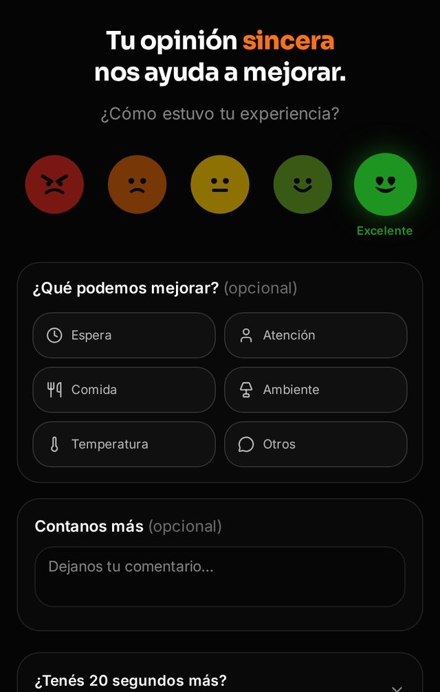 Opciones rápidas de mejora y comentario