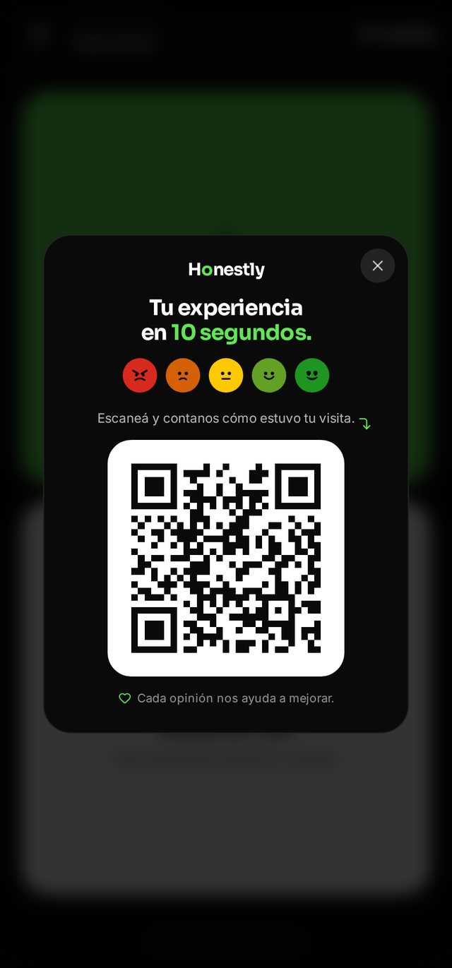 Código QR para que el cliente escanee